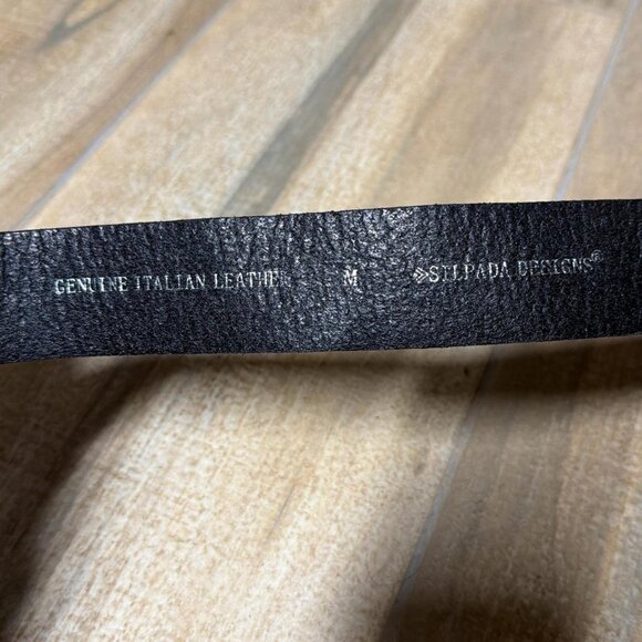 silpada designs black leather belt silver-tone daisy flower - Picture 4 of 4